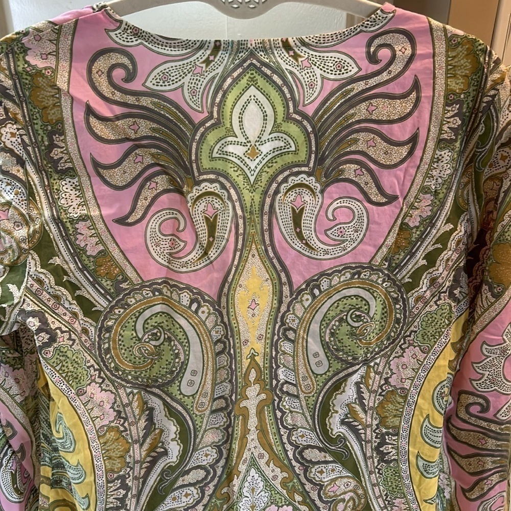 J Mclaughlin Boho Paisley Cotton Tunic Size 10 - image 7